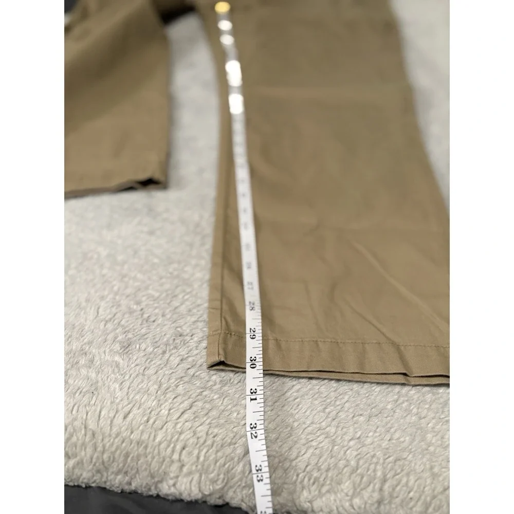 New Kirkland Men's Chino Pants Size 42x30 Standard Fit Beige Trousers‎ Stretch